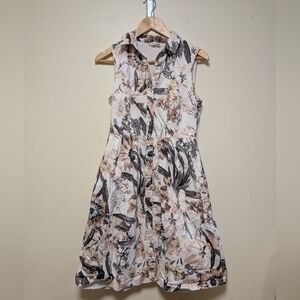 Cleo Women’s Floral Sleeveless Button-Front Dress Size 4